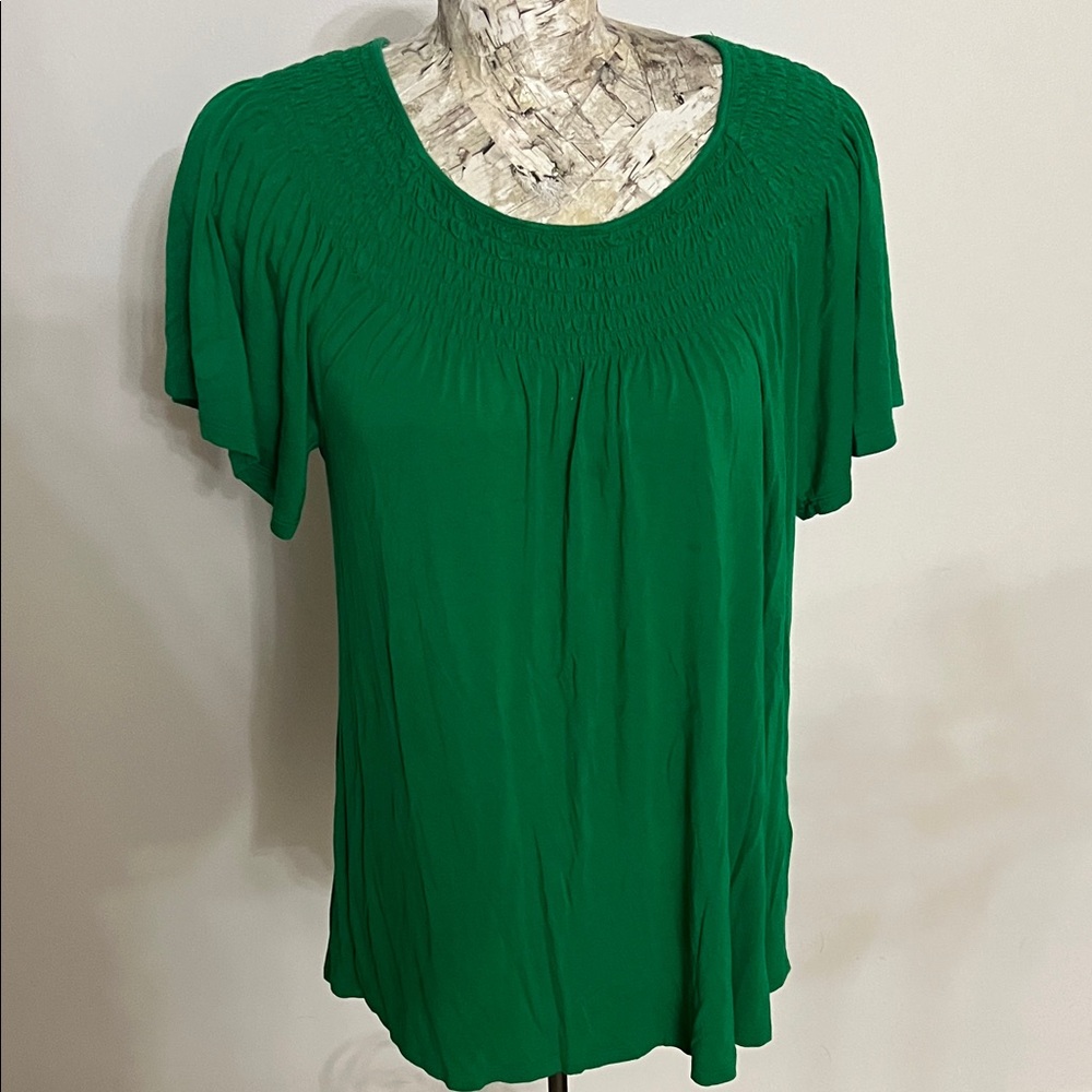 #52 Cable & Gauge Vibrant Green Blouse size Large tops